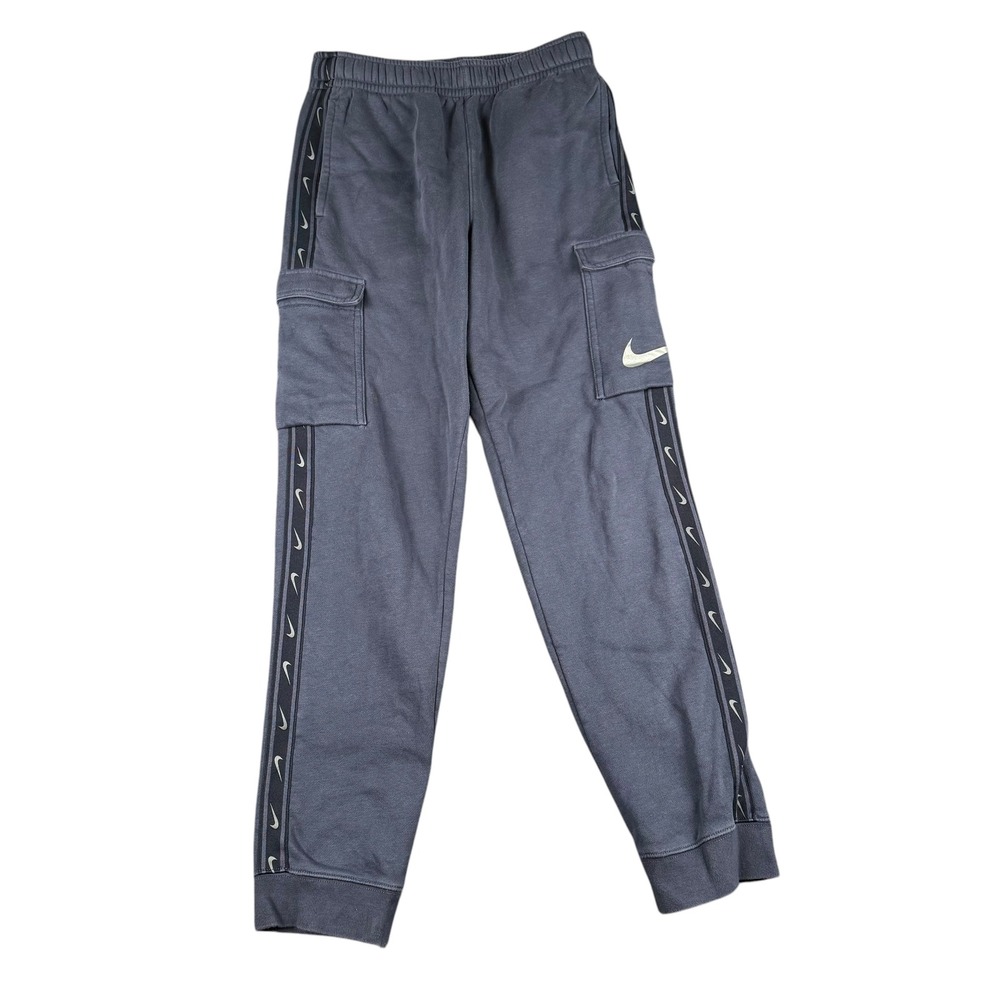 Nike Kids AIR Cargo Jogger Pants Navy Blue Swoosh Logo Elastic Waist Size XL 387